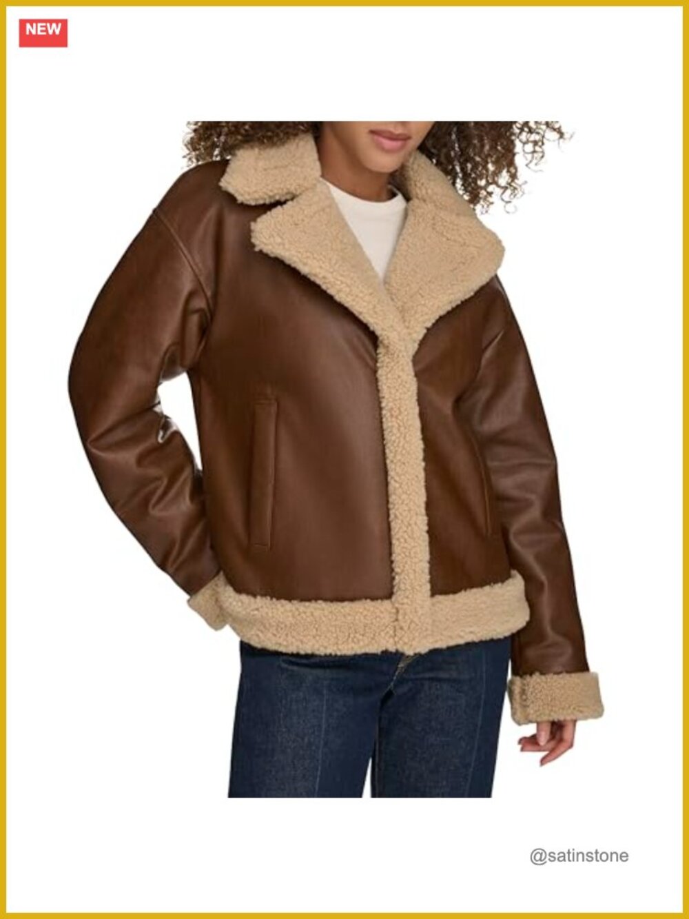 Faux Leather Sherpa Lined Moto Jacket Long Sleeve Zip Up
